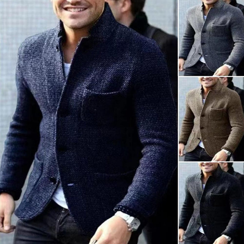 Knit Cardigan Wool Blend - Button Front & Long Layer