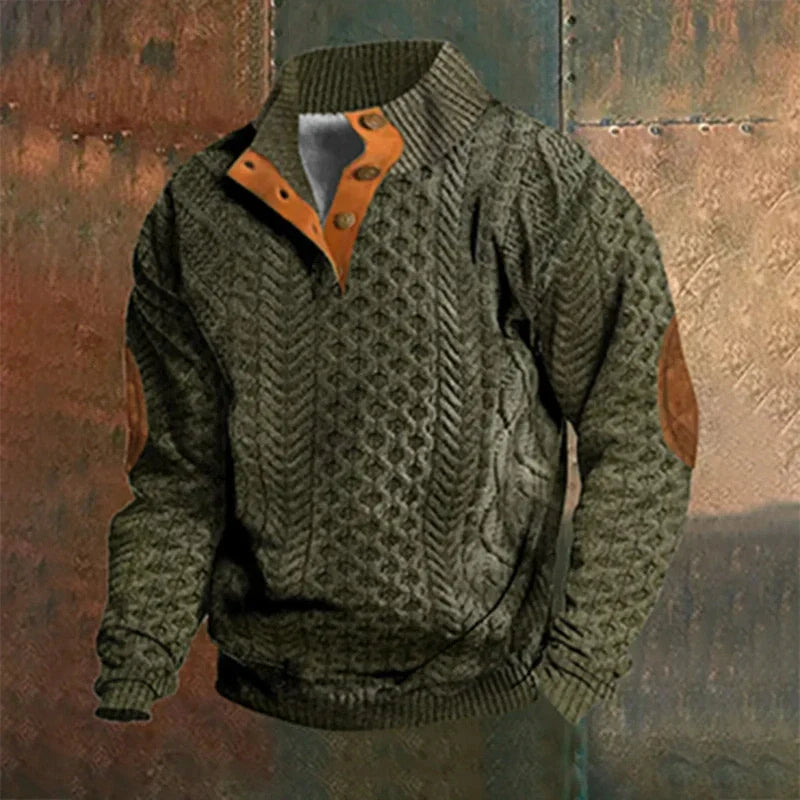 Knit Sweater – Retro Rib Lines & Easy Layering Warmth