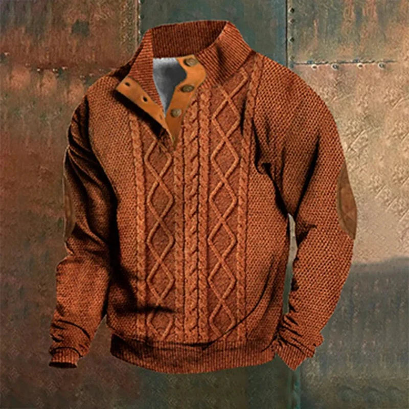 Knit Sweater – Retro Rib Lines & Easy Layering Warmth
