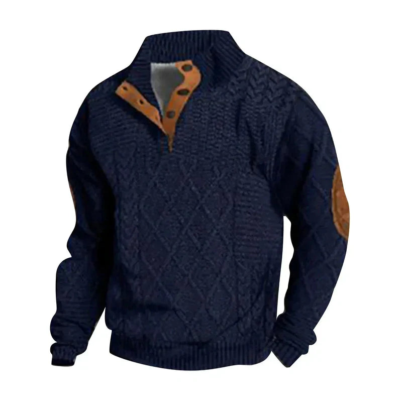 Knit Sweater – Retro Rib Lines & Easy Layering Warmth