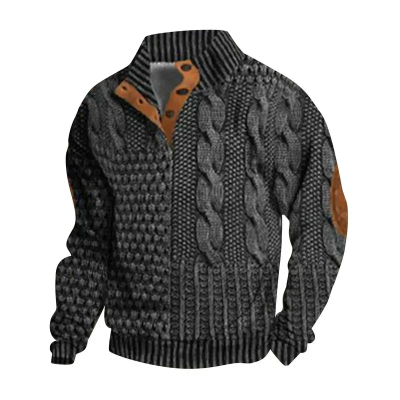 Knit Sweater – Retro Rib Lines & Easy Layering Warmth
