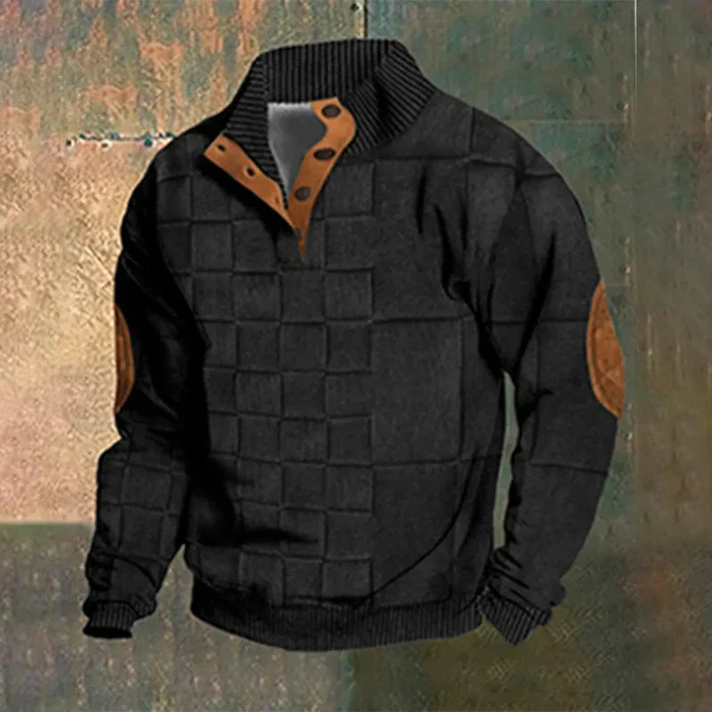 Knit Sweater – Retro Rib Lines & Easy Layering Warmth