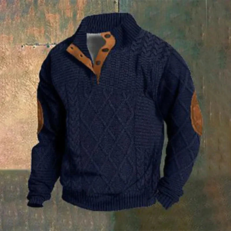 Knit Sweater – Retro Rib Lines & Easy Layering Warmth