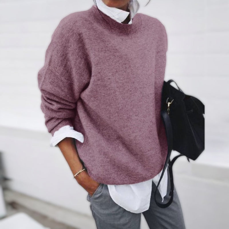 Knit Sweater – Soft Ribbed Neck & Even Thermal Warmth