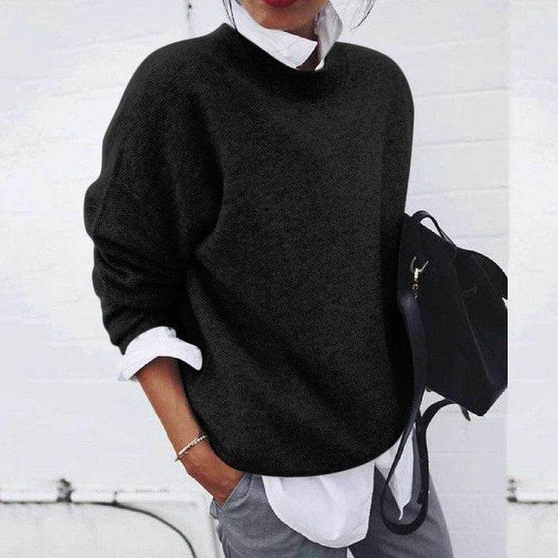 Knit Sweater – Soft Ribbed Neck & Even Thermal Warmth