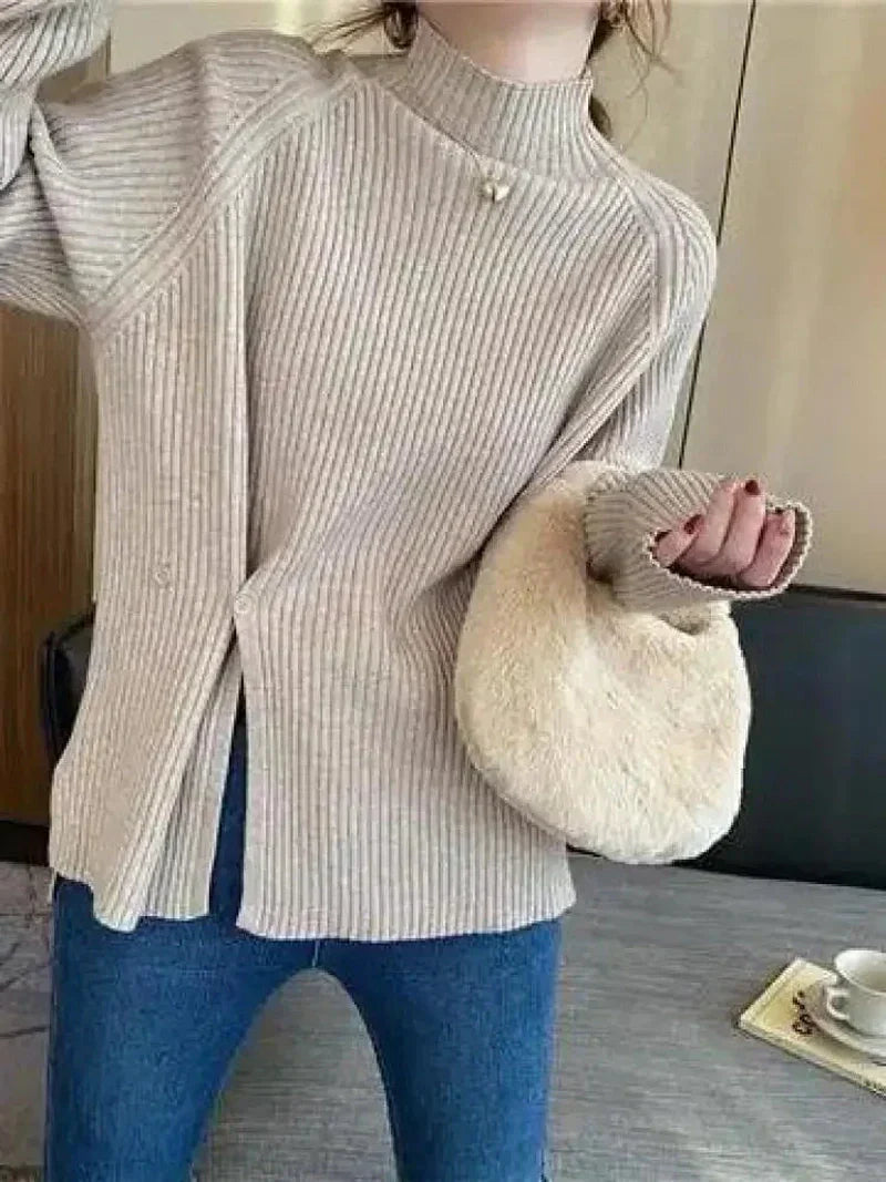 Knit Sweater - Wool Blend Turtleneck & Warm Layering
