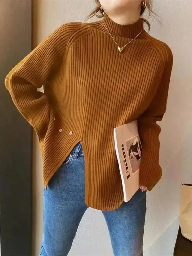 Knit Sweater - Wool Blend Turtleneck & Warm Layering