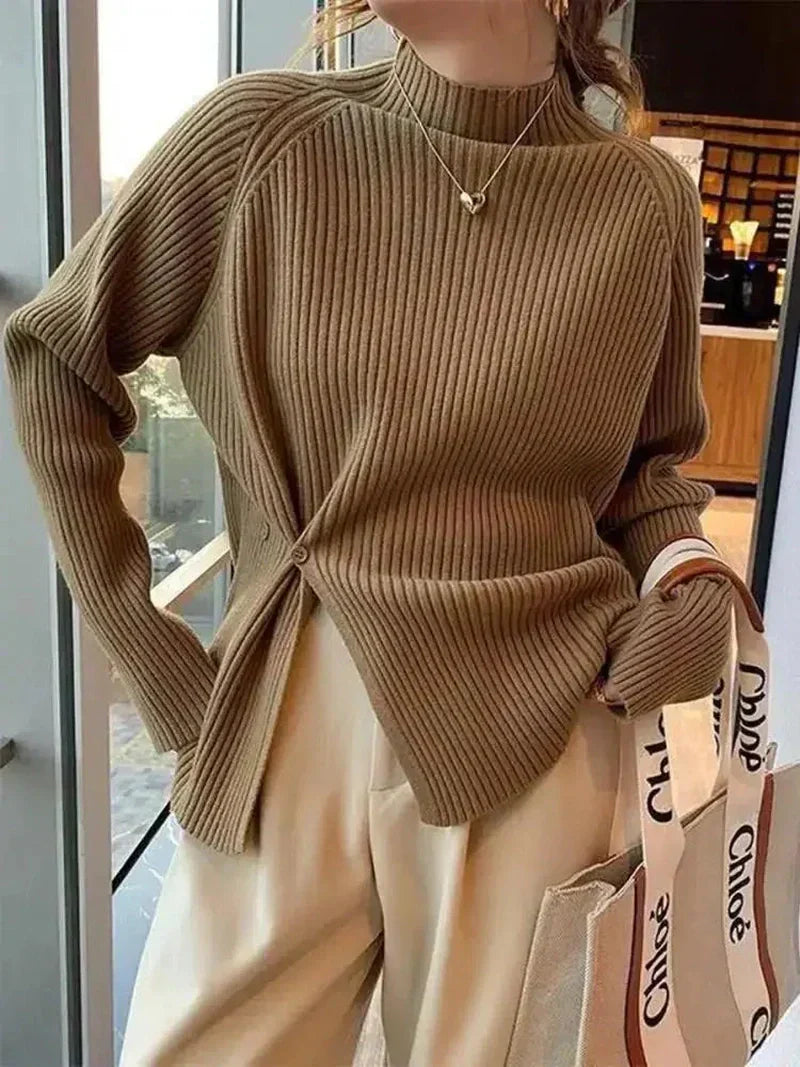Knit Sweater - Wool Blend Turtleneck & Warm Layering