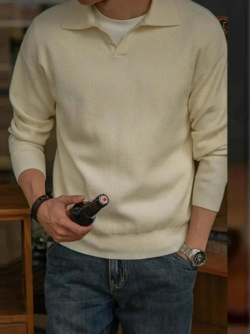 Knit Sweater - Wool Blend Vintage Knit & Warm Comfort