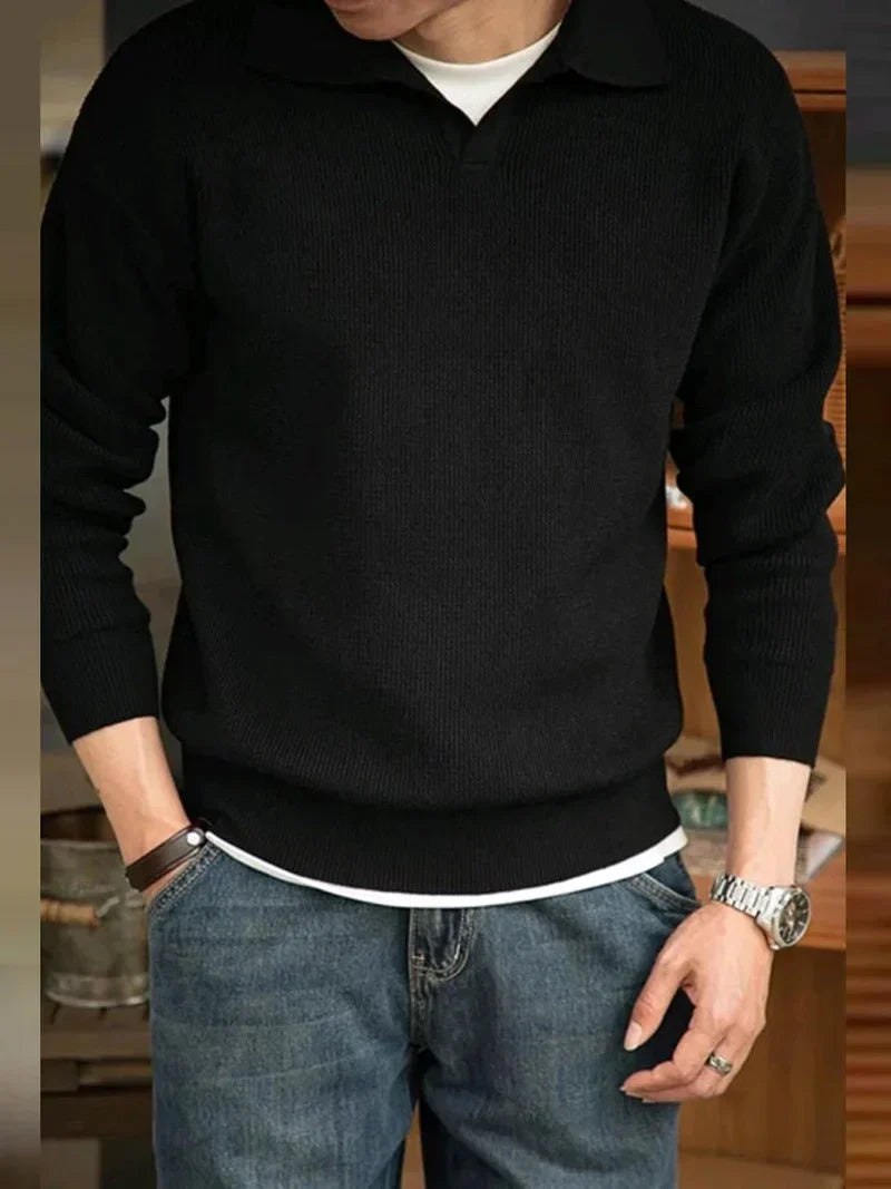 Knit Sweater - Wool Blend Vintage Knit & Warm Comfort
