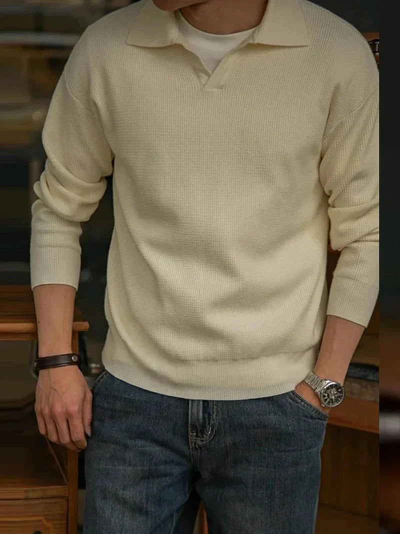 Knit Sweater - Wool Blend Vintage Knit & Warm Comfort