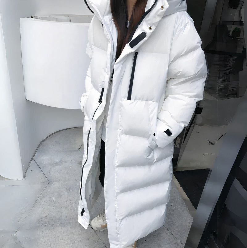 Long Jacket - Polyester Blend Hooded Cut & Windproof Lining