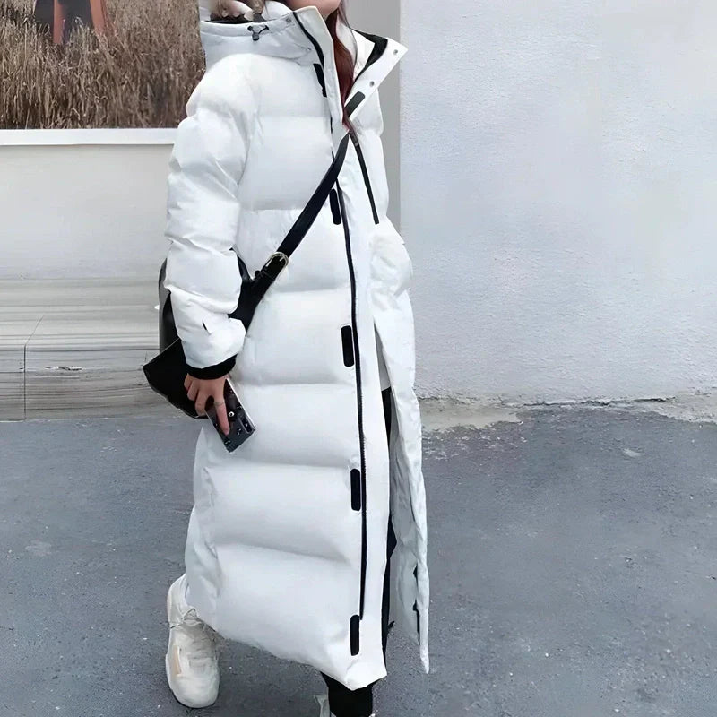 Long Jacket - Polyester Blend Hooded Cut & Windproof Lining