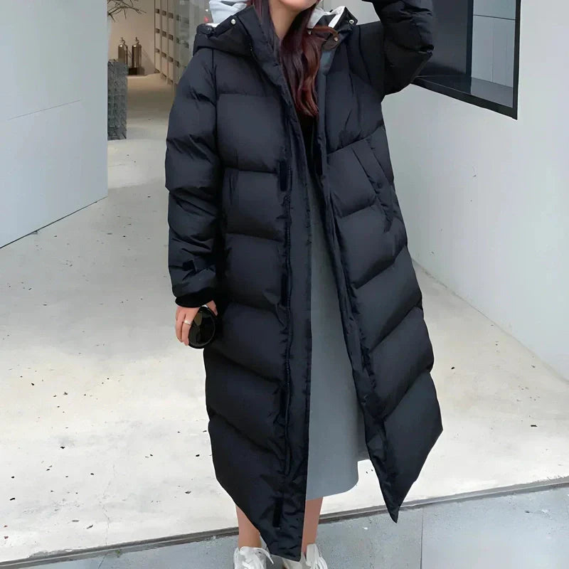 Long Jacket - Polyester Blend Hooded Cut & Windproof Lining