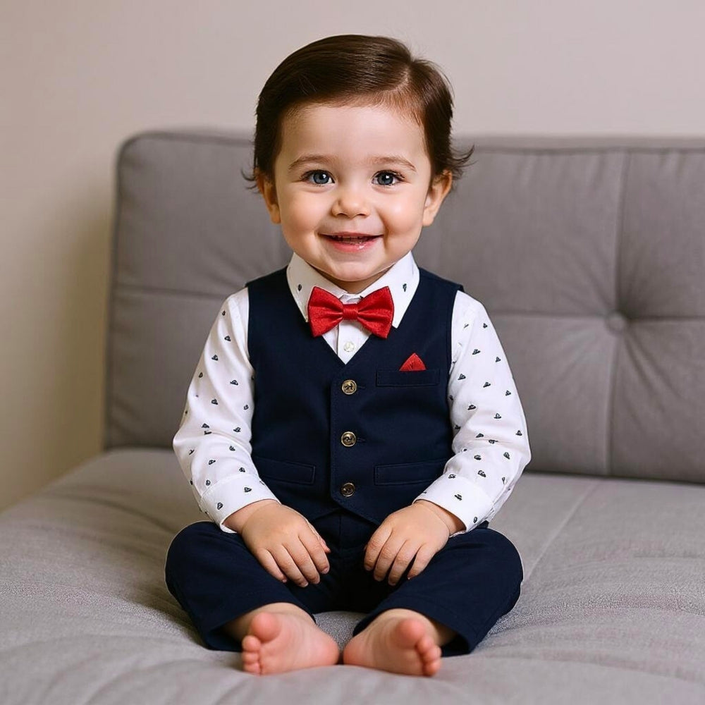 Navy Gentleman Vest and Pants Set
