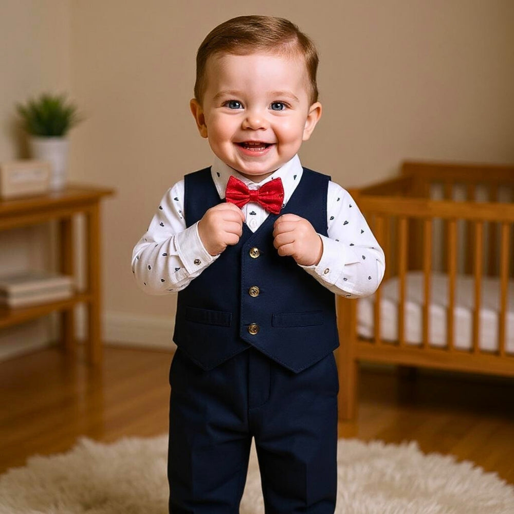 Navy Gentleman Vest and Pants Set