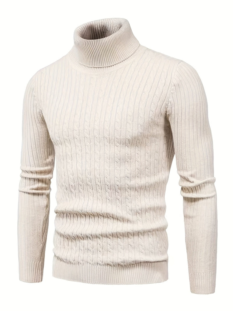 Rayon Blend Pullover - High Neck Twist & Warm Layer
