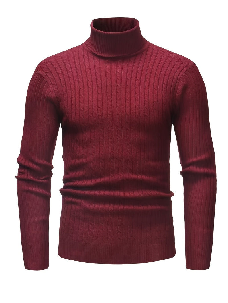 Rayon Blend Pullover - High Neck Twist & Warm Layer