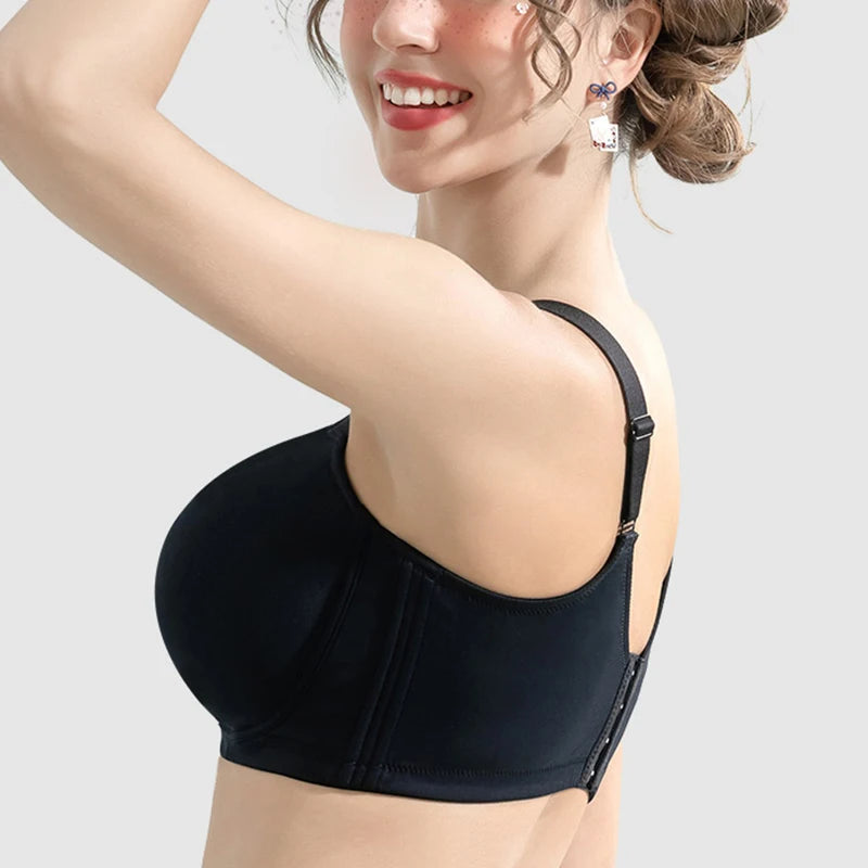 Large Size Seamless Lingerie for Women Thin and Sexy Bra Comfortable Top Up Push-up Anti Sagging Sports Breast Collection Bras