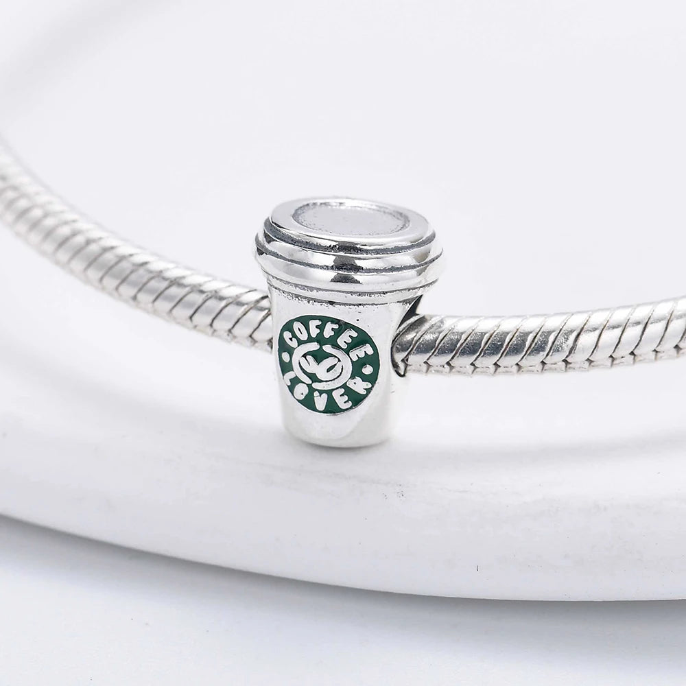 Fit Pandora 925 Original Bracelet Food Series Cola Coffee Burger Cheese Ice Cream Silver Charm Beads For DIY Jewelry Gift Making