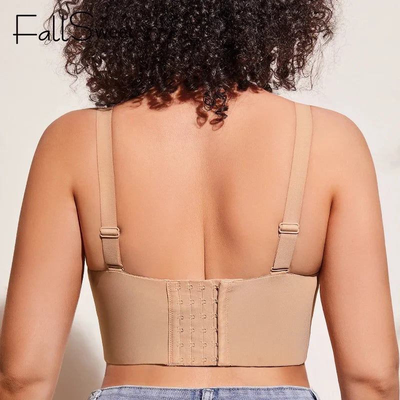 FallSweet Longline Strapless Bra Multiway Full Back Coverage Smoothing Bras Women's Underwire Corset Brasieres Hide Back Fat