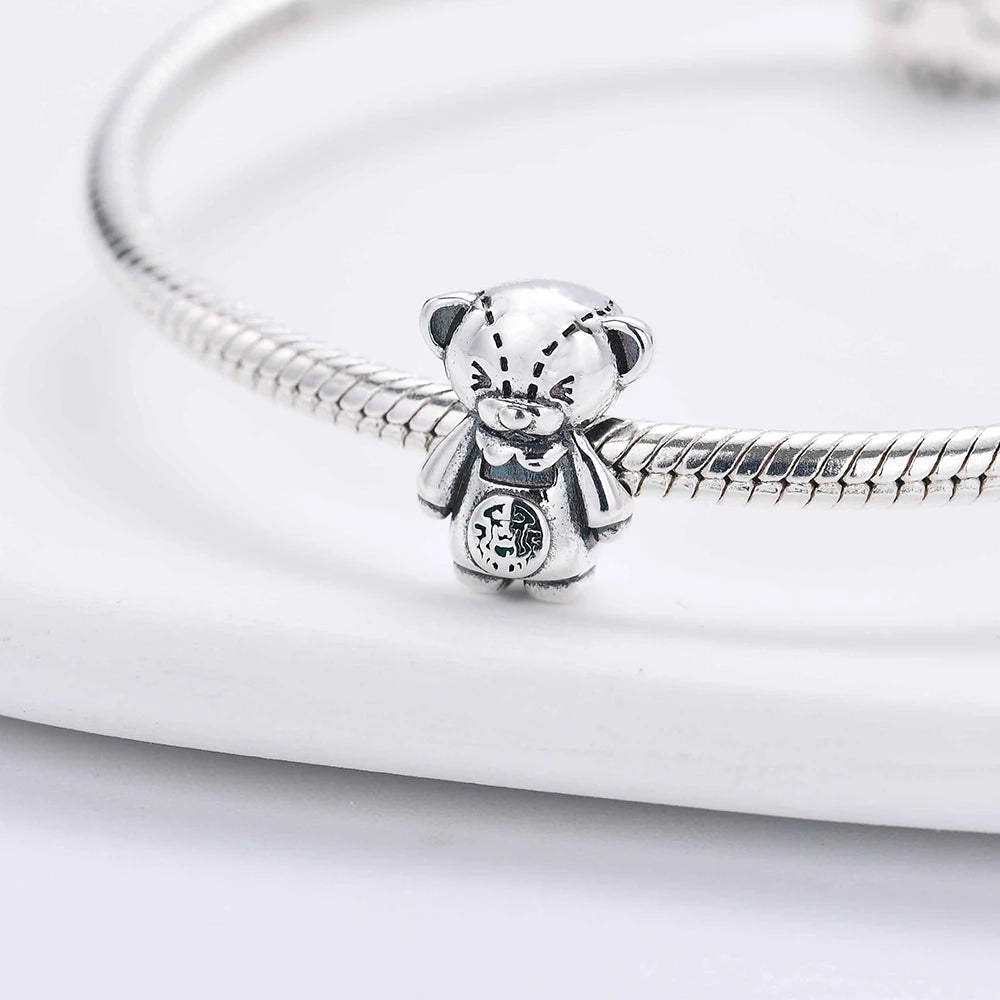 Fit Pandora 925 Original Bracelet Food Series Cola Coffee Burger Cheese Ice Cream Silver Charm Beads For DIY Jewelry Gift Making