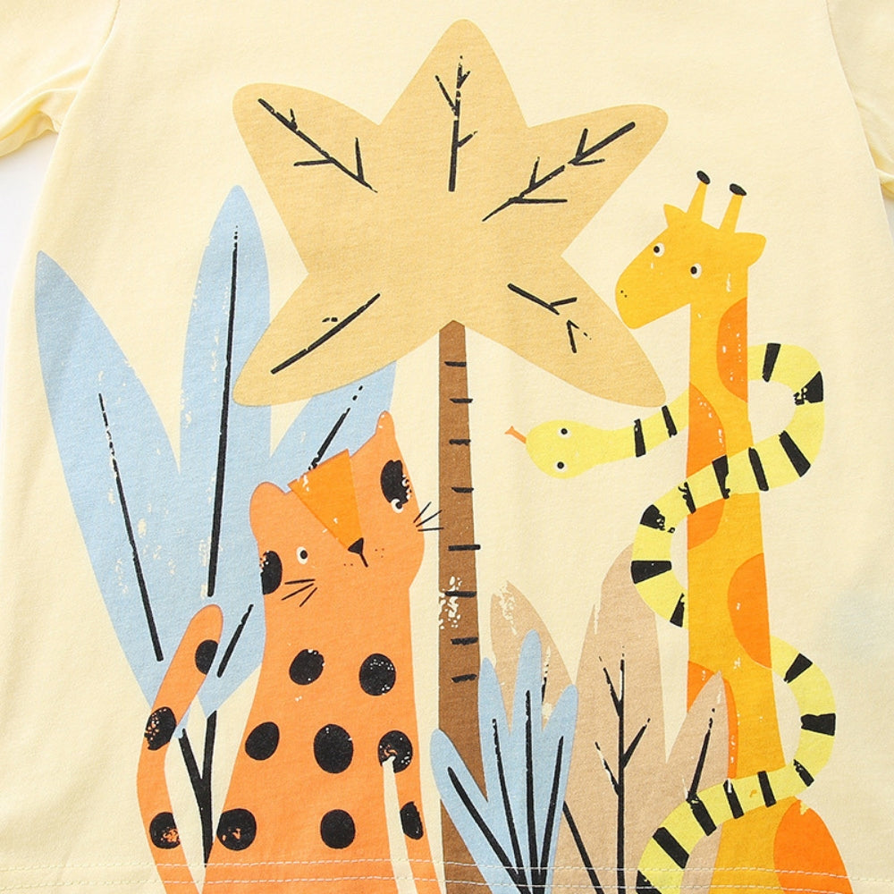 Cute Safari Friends T-Shirt and Shorts Set