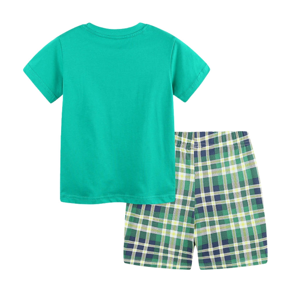 Playful Stacked Animals Top & Shorts Set
