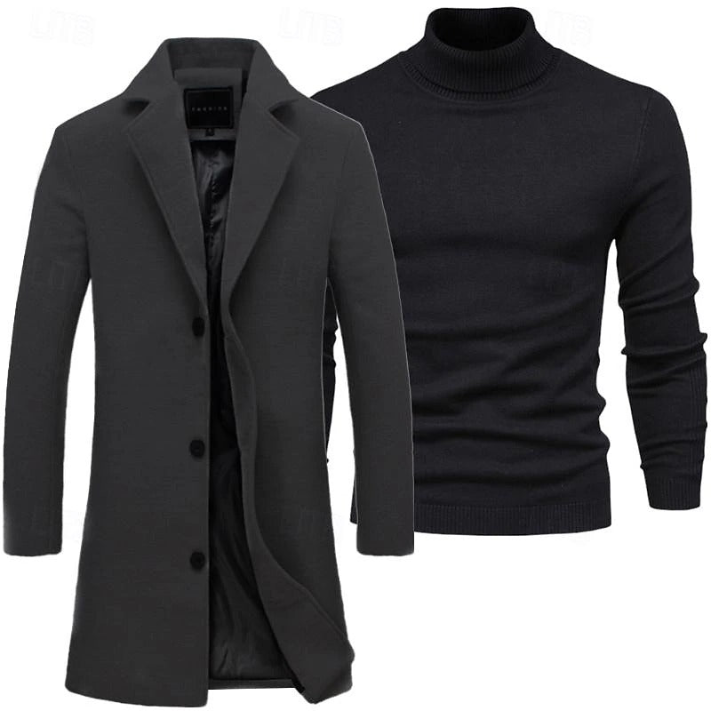 Trench Coat Set - Layered Two Piece & Windproof Warmth