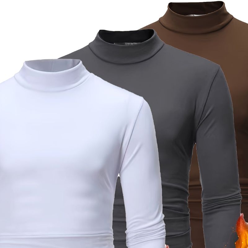 Turtleneck - Polyester Blend 3 Set and Snug Layering Warmth
