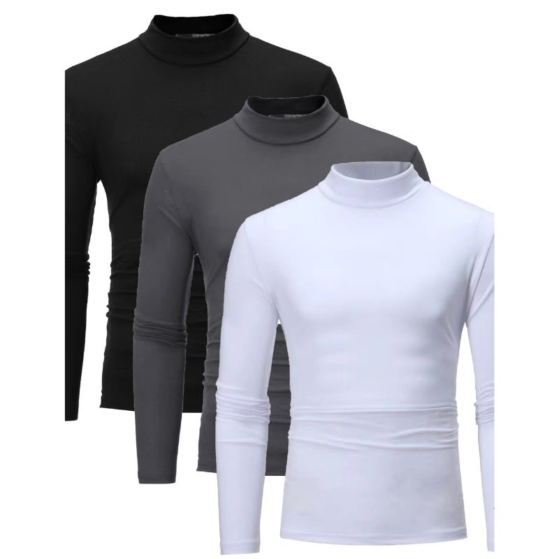 Turtleneck - Polyester Blend 3 Set and Snug Layering Warmth