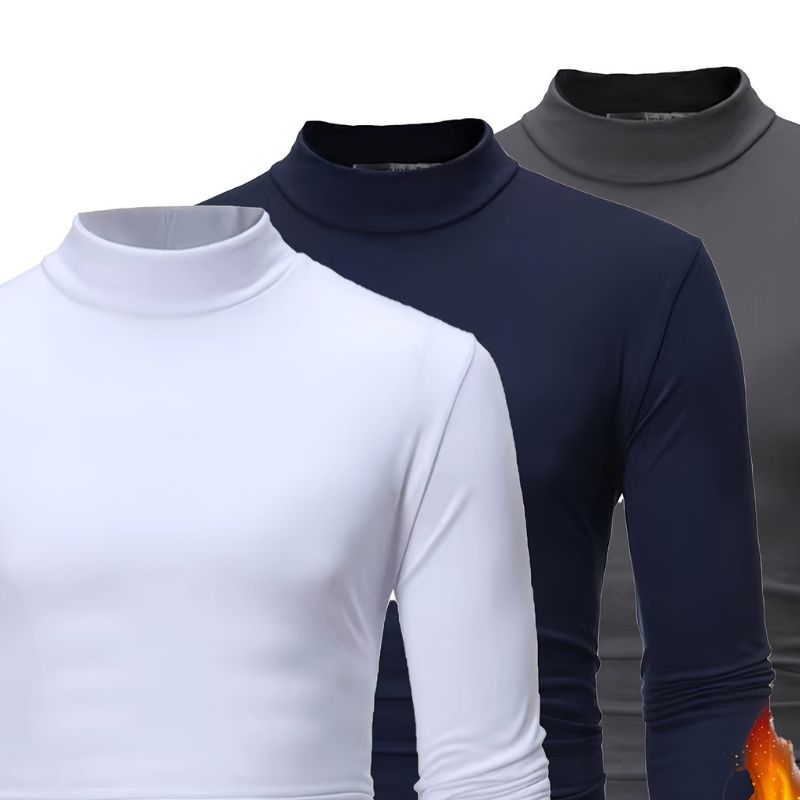 Turtleneck - Polyester Blend 3 Set and Snug Layering Warmth