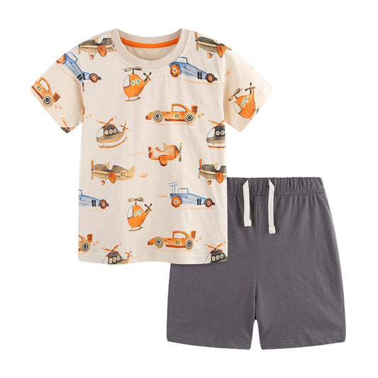 Fun Vehicle Boys Summer Outfit Set