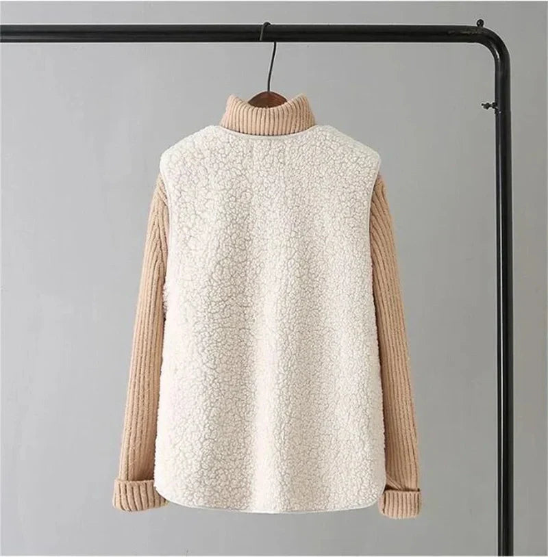 Vest - Sleeveless Wool Blend & Thick Fleece Warmth Layer