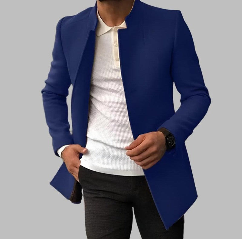 Wool-Blend Coat - Long Cut Button Front & Warm Lining