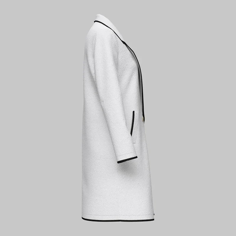 Wool-Blend Coat - Single Breasted Lapel & Warm Layering