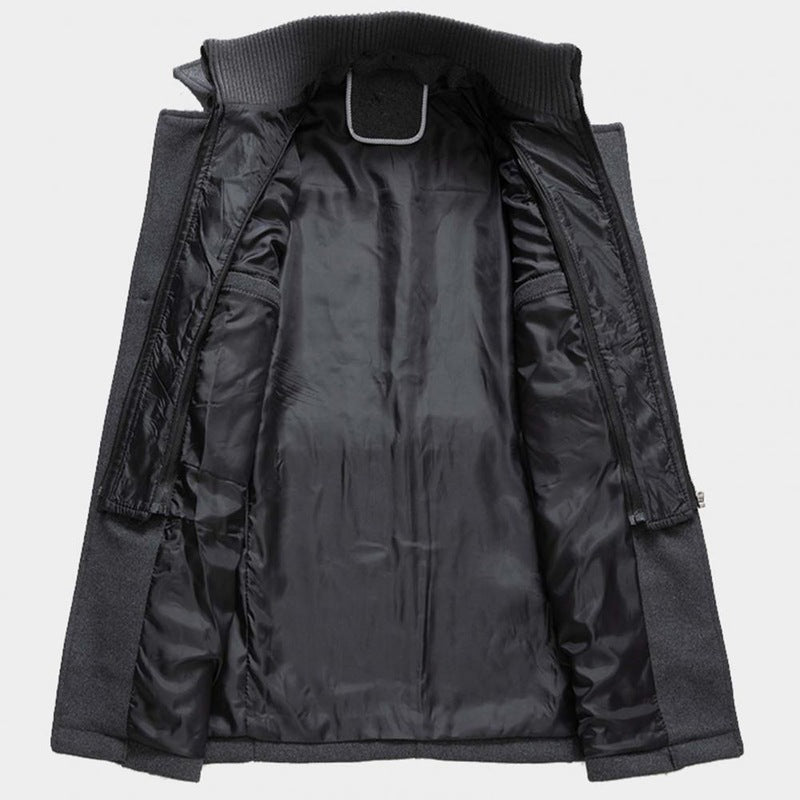 Wool Blend Coat - Structured Front Two Piece & Warm Lining