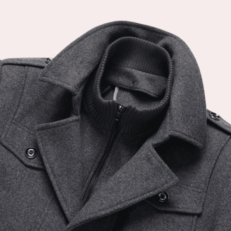 Wool Blend Coat - Structured Front Two Piece & Warm Lining