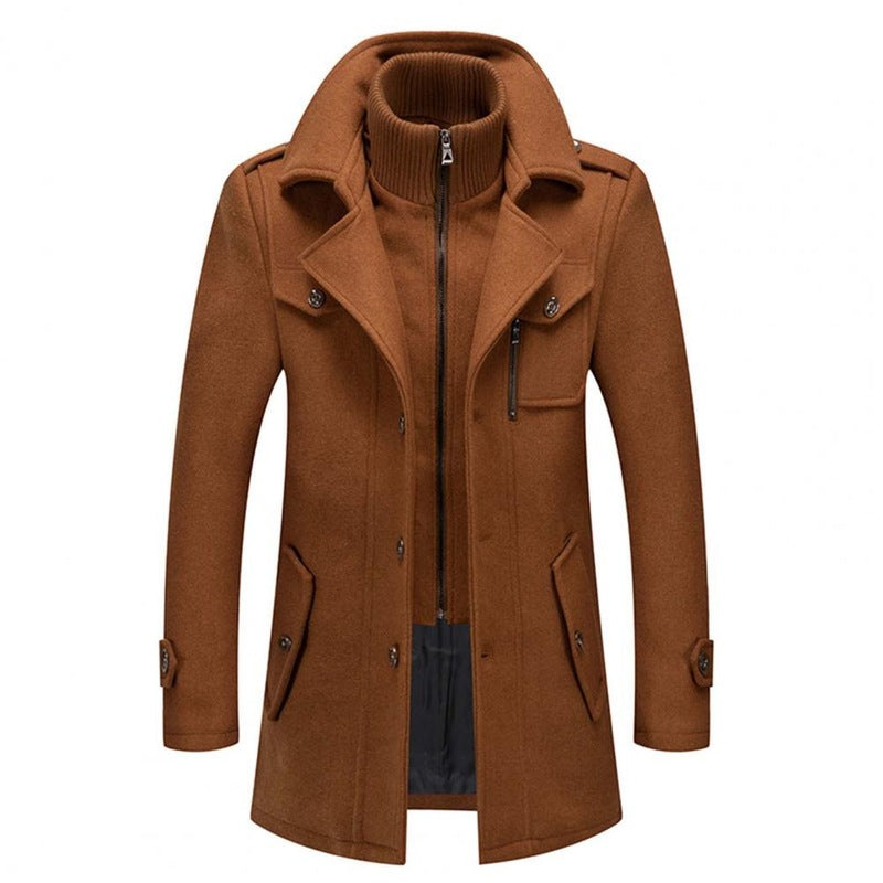 Wool Blend Coat - Structured Front Two Piece & Warm Lining