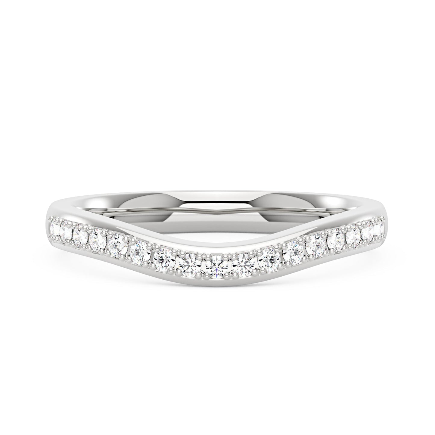 Curved Moissanite Pavé Half Eternity Band