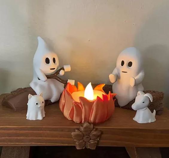 Halloween Ghost Campfire Gathering Electronic Candle Decoration
