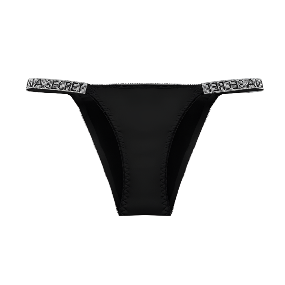 Rhinestone Low-Waist Thong Underwear