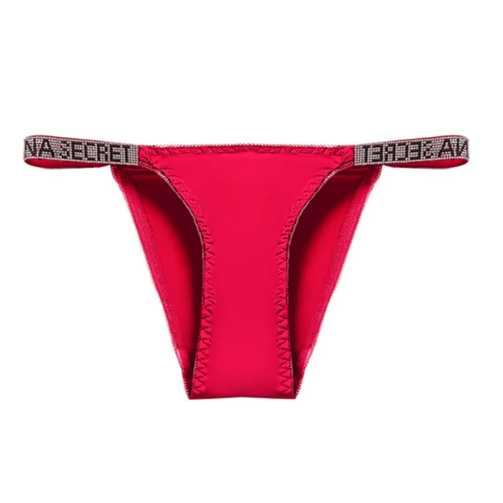 Rhinestone Low-Waist Thong Underwear