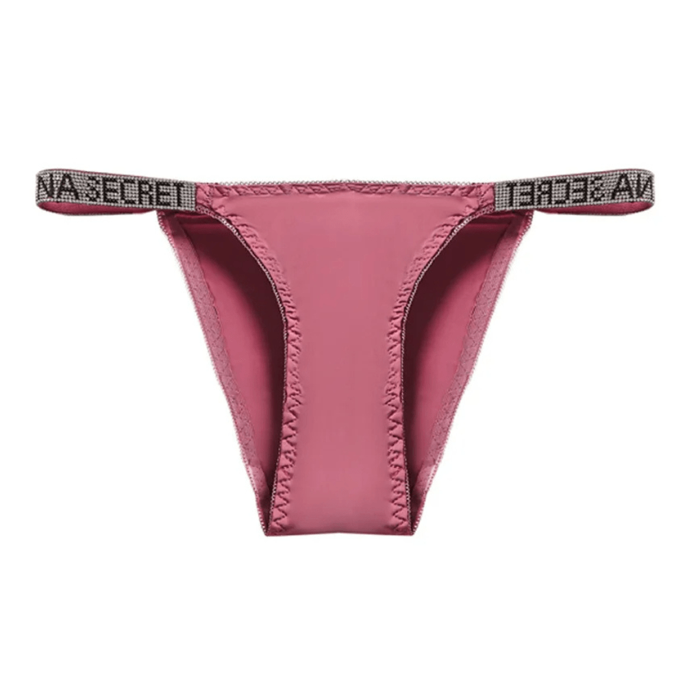 Rhinestone Low-Waist Thong Underwear
