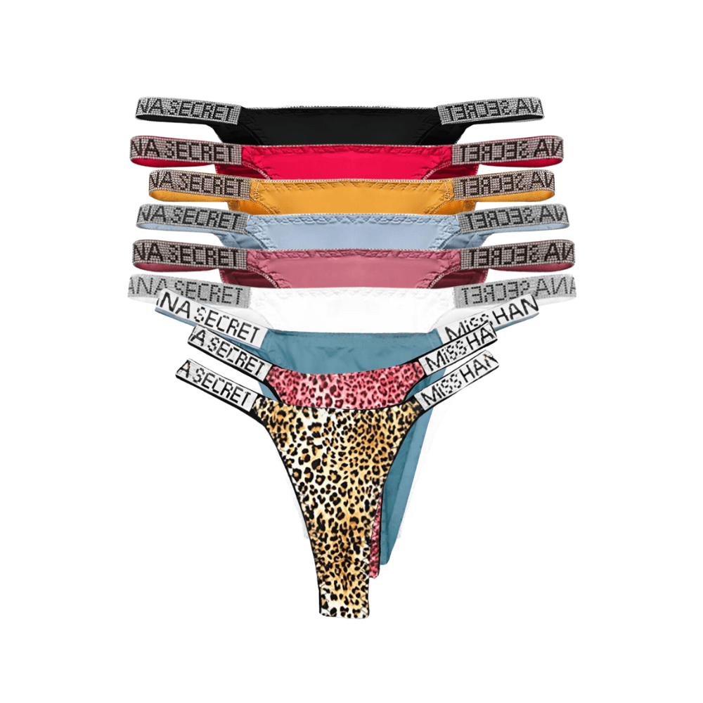 Rhinestone Low-Waist Thong Underwear