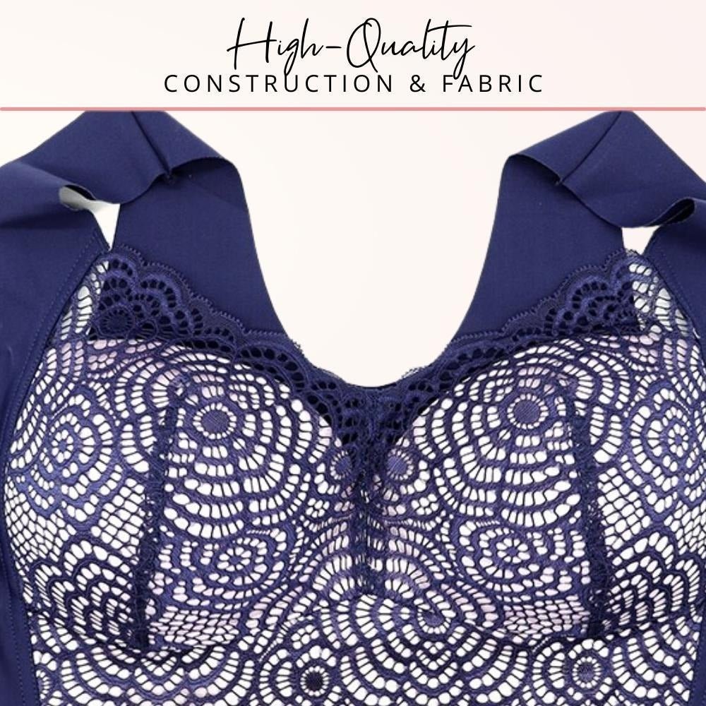 Wire Free Lace Bra Thin Cup Plus Size