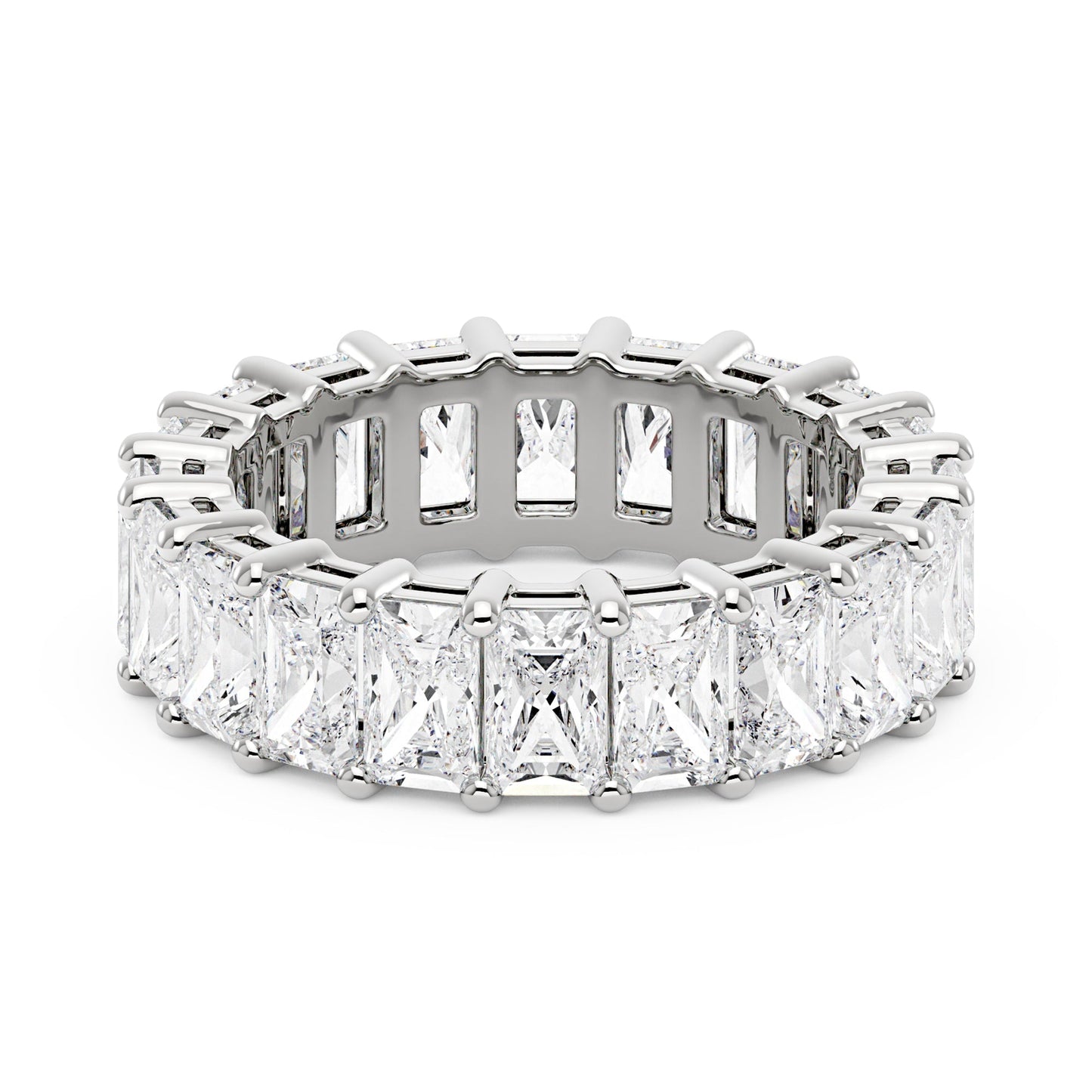 Radiant Cut Full Eternity Moissanite Wedding Band