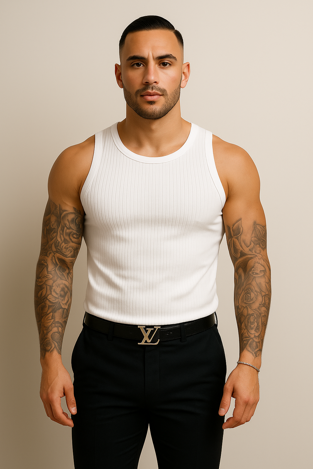 Débardeur côtelé sans manches pour homme