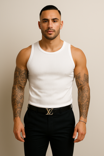 Men’s Sleeveless Ribbed Tank Top