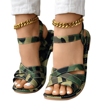 Nantes Camouflage Strappy Sandals